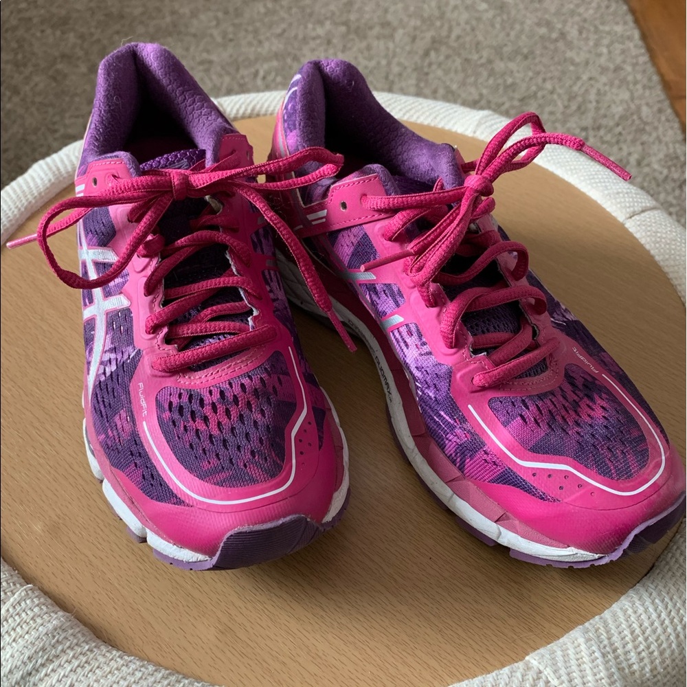 ASICS purple and pink tennis shoes